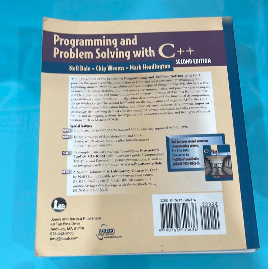 Programming and problem solving with C++
