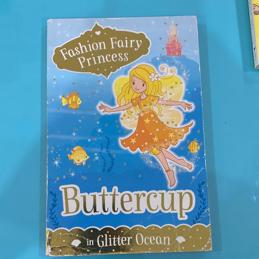 Fashion fairy princess buttercup in glitter ocean